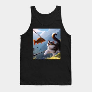 Cute and Playful German Rex Cat Tank Top